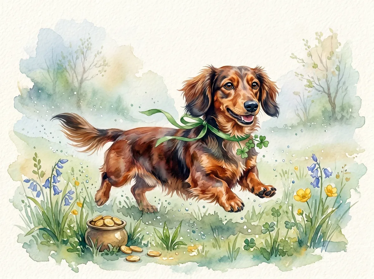Dachshund watercolor calendar month 3